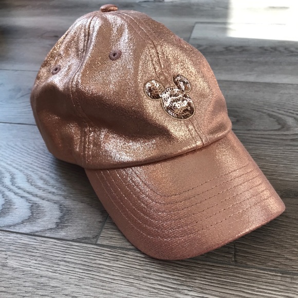 Disney Rose Gold Sequin Baseball Hat 